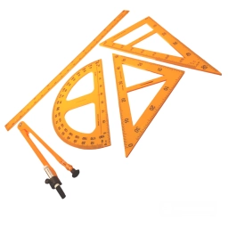 JUEGO PARA PIZARRN DE PLASTICO 5 PIEZAS REGLA DE 1 METRO