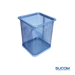 PORTALAPIZ METAL CALADO CUADRADO GRIS