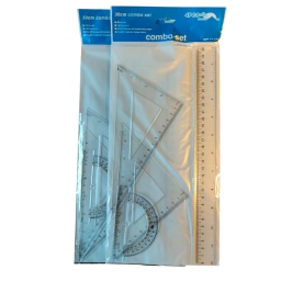 JUEGO DE GEOMETRA REGLA DE 30CM ACRLICO