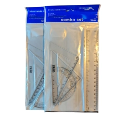 JUEGO DE GEOMETRA REGLA DE 20CM ACRLICO